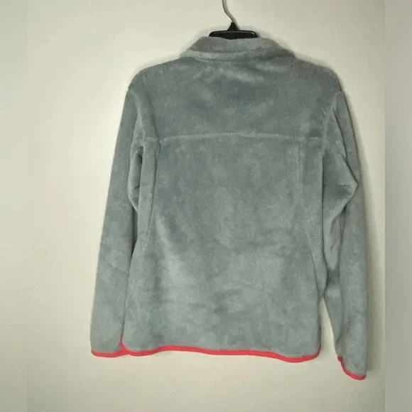 Patagonia Re Tool Snap T Fleece Pullover women medium grey pink accent warm cozy - Picture 3 of 8